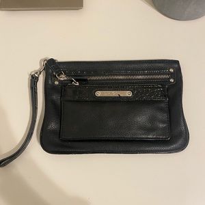 Black leather clutch from Express